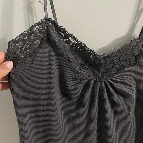 Worthington Charcoal Lace Trim Camisole in size medium - Picture 3 of 5